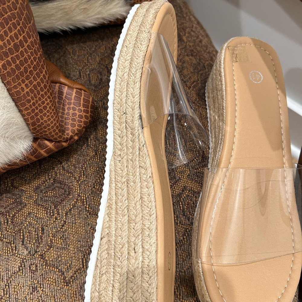 Transparent Strap Tan Women's Sandals